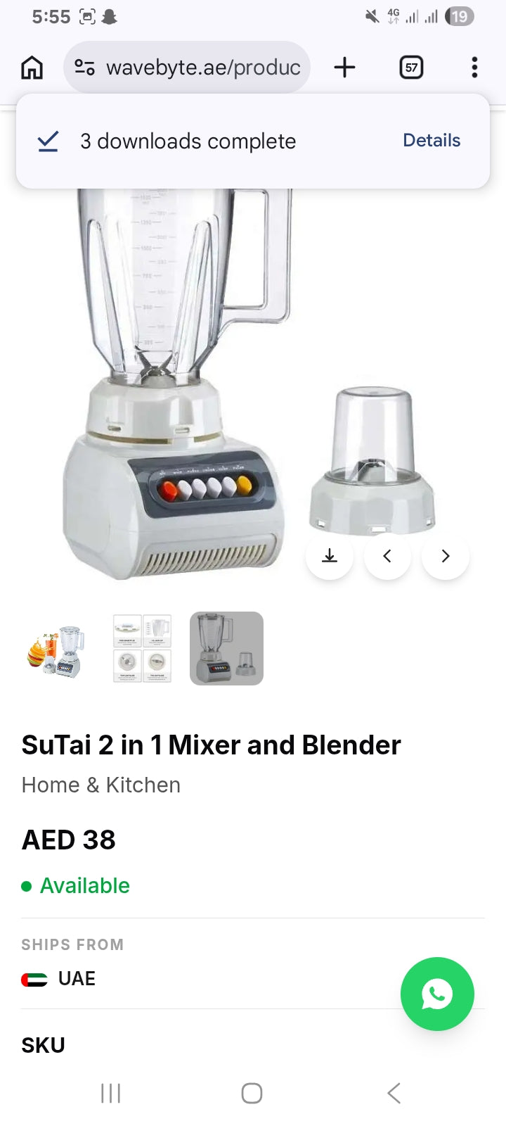SuTai 2 in 1 Mixer and Blender