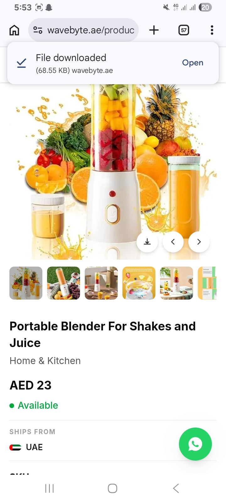 Portable Blender For Shakes and Juice