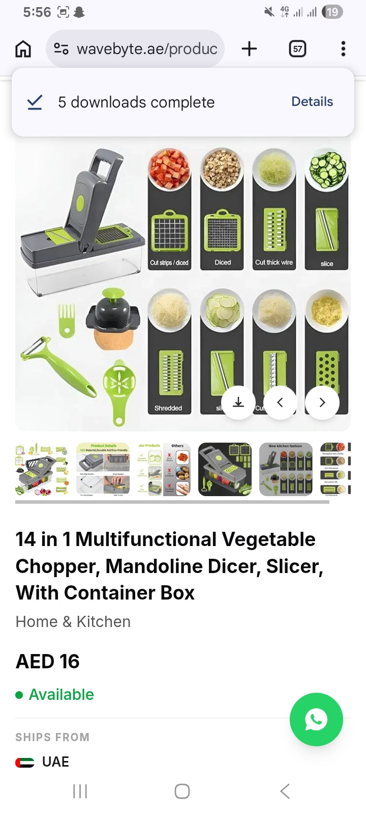14 in 1 Multifunctional Vegetable Chopper, Mandoline Dicer, Slicer, With Container Box
